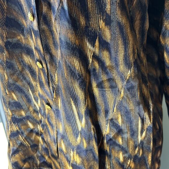 ESCADA VINTAGE black grey circle chain PRINT 38 10-12 Germanlong slv gold button - Picture 2 of 12